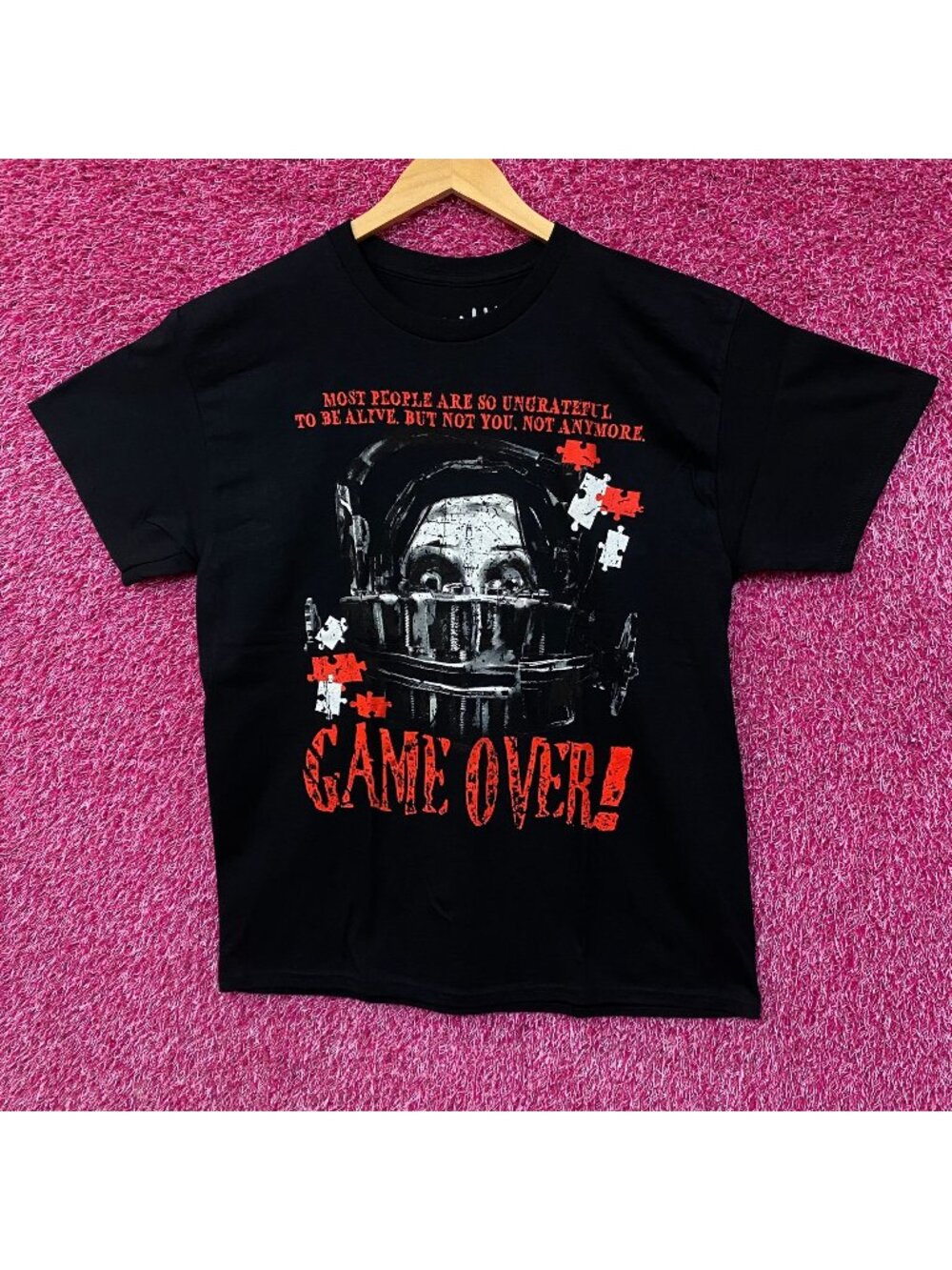 Saw Game Over Head Trapped Horror Movie Graphic T-Shirt Large